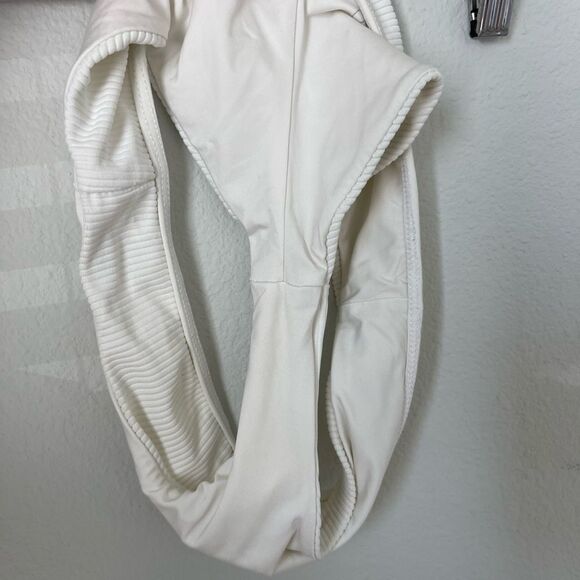 Frankies Bikinis Alana Ribbed Cheeky Bikini Bottom in White - Picture 6 of 9
